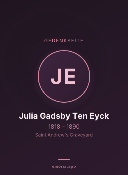 Gedenkportrait von Julia Gadsby Ten Eyck