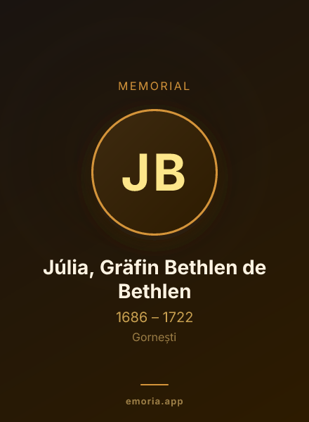 Memorial portrait of Júlia, Gräfin Bethlen de Bethlen