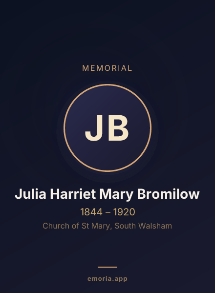 Memorial portrait of Julia Harriet Mary Bromilow