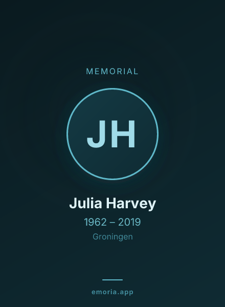 Memorial portrait of Julia Harvey