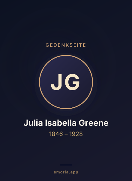 Gedenkportrait von Julia Isabella Greene