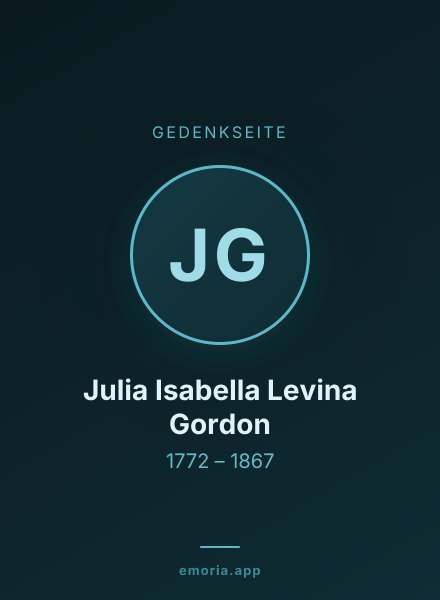 Gedenkportrait von Julia Isabella Levina Gordon