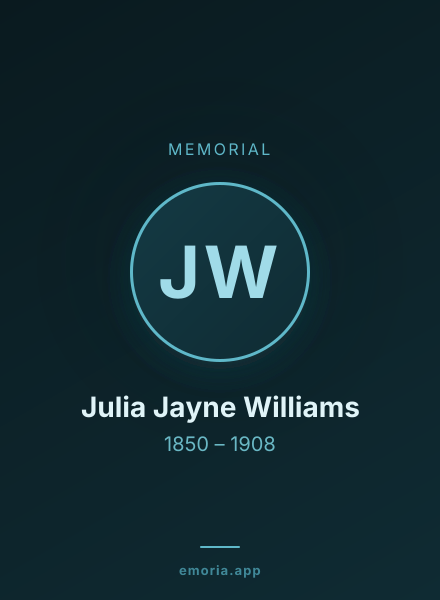 Memorial portrait of Julia Jayne Williams