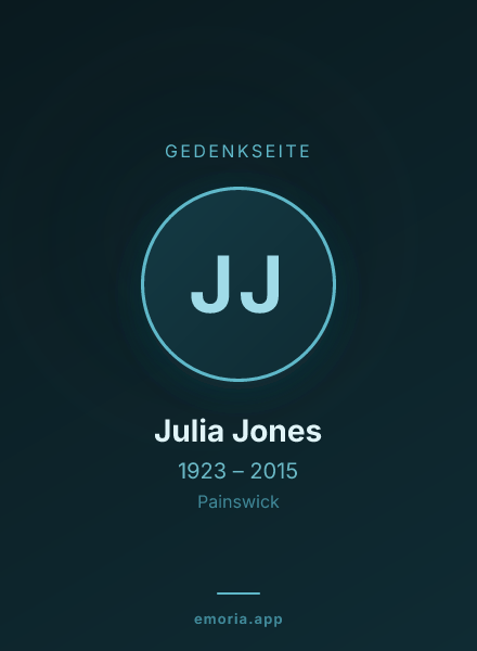 Gedenkportrait von Julia Jones