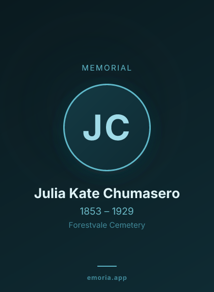 Memorial portrait of Julia Kate Chumasero