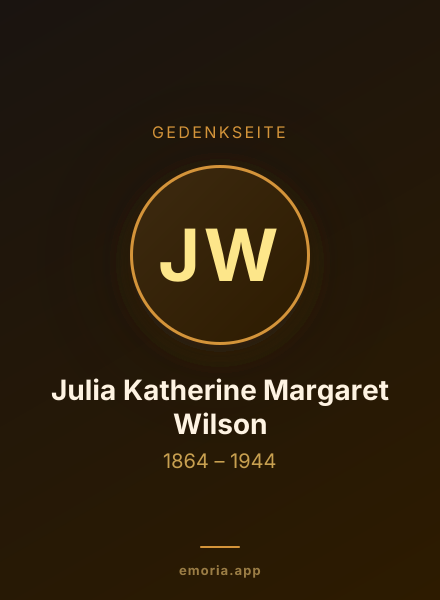 Gedenkportrait von Julia Katherine Margaret Wilson