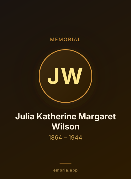 Memorial portrait of Julia Katherine Margaret Wilson