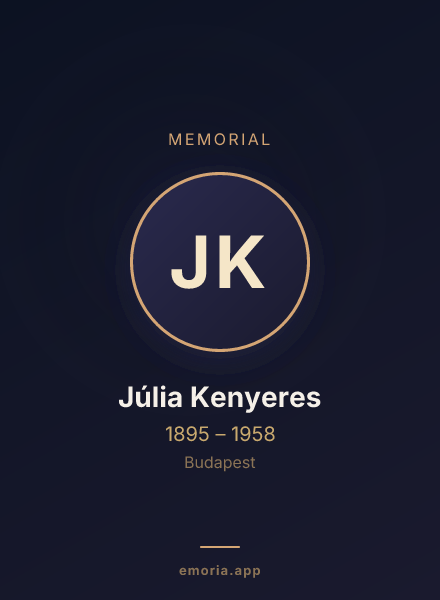 Memorial portrait of Júlia Kenyeres