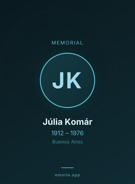Memorial portrait of Júlia Komár