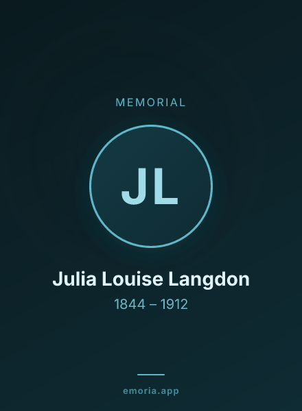 Memorial portrait of Julia Louise Langdon