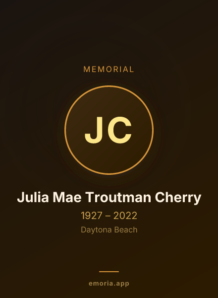 Memorial portrait of Julia Mae Troutman Cherry