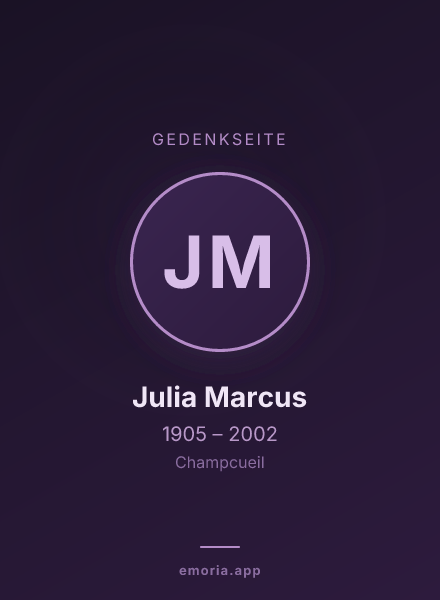 Gedenkportrait von Julia Marcus