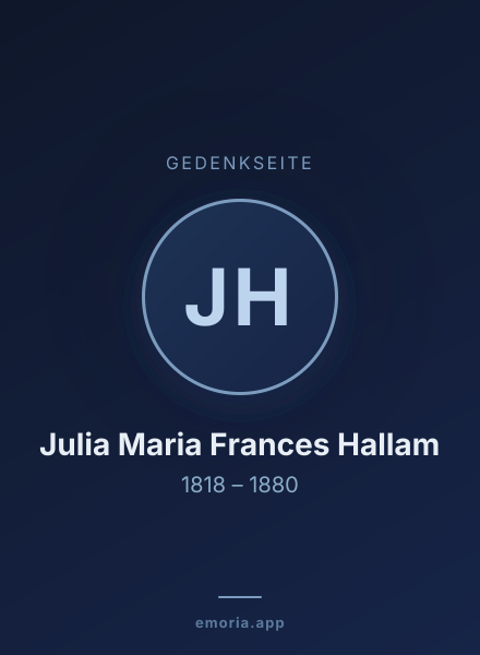 Gedenkportrait von Julia Maria Frances Hallam