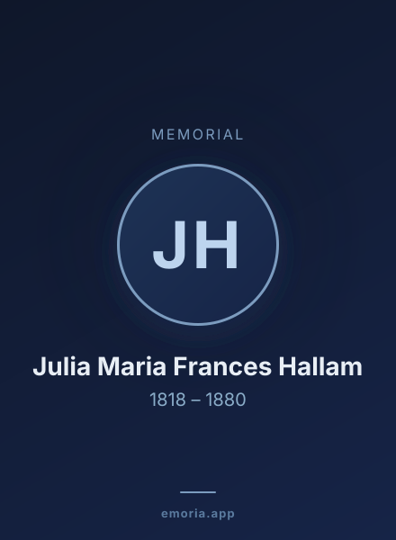 Memorial portrait of Julia Maria Frances Hallam