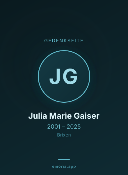 Gedenkportrait von Julia Marie Gaiser