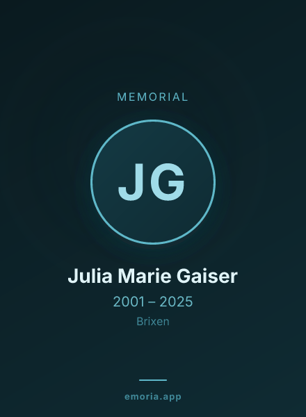 Memorial portrait of Julia Marie Gaiser