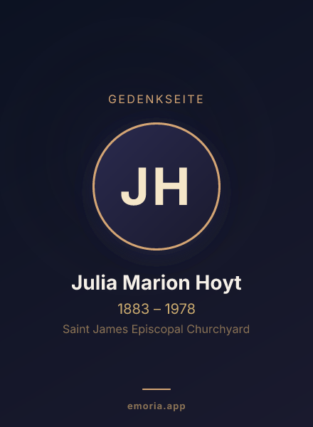 Gedenkportrait von Julia Marion Hoyt