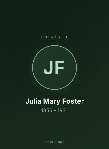 Gedenkportrait von Julia Mary Foster
