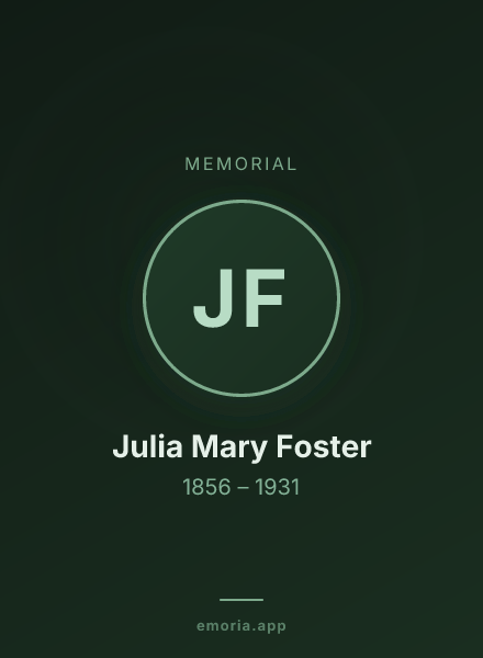 Memorial portrait of Julia Mary Foster