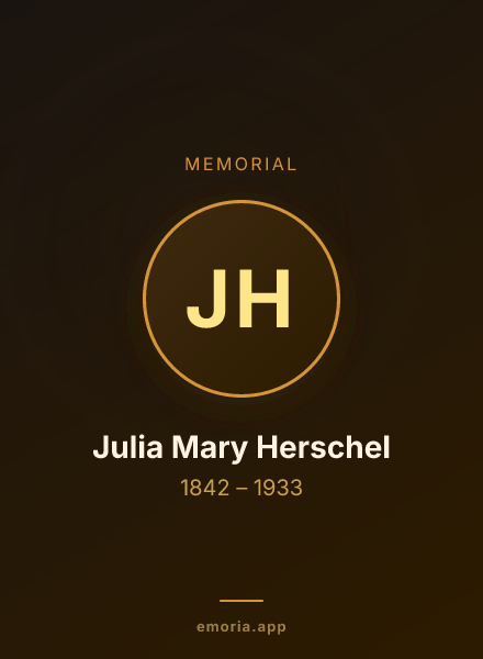 Memorial portrait of Julia Mary Herschel