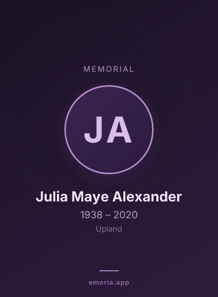 Memorial portrait of Julia Maye Alexander