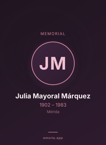 Memorial portrait of Julia Mayoral Márquez