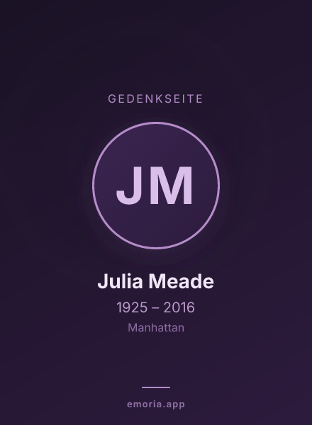 Gedenkportrait von Julia Meade