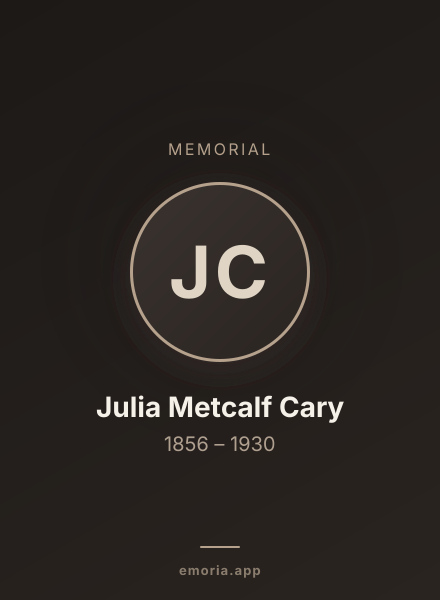 Memorial portrait of Julia Metcalf Cary