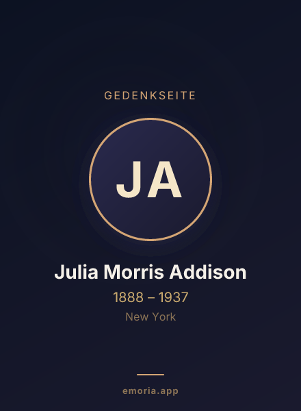 Gedenkportrait von Julia Morris Addison
