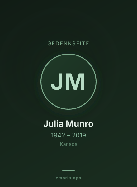 Gedenkportrait von Julia Munro
