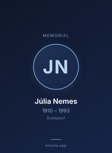 Memorial portrait of Júlia Nemes