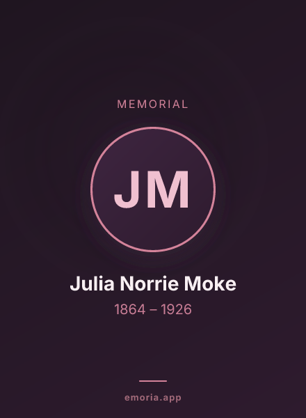 Memorial portrait of Julia Norrie Moke