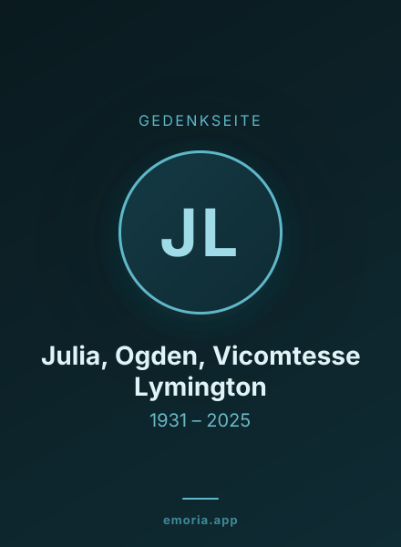 Gedenkportrait von Julia, Ogden, Vicomtesse Lymington