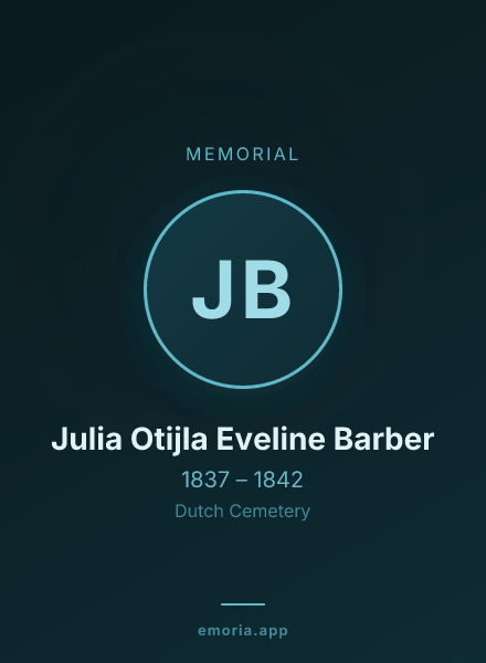 Memorial portrait of Julia Otijla Eveline Barber