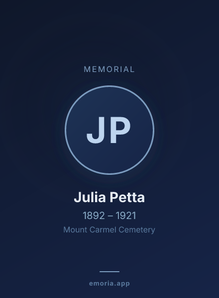 Memorial portrait of Julia Petta