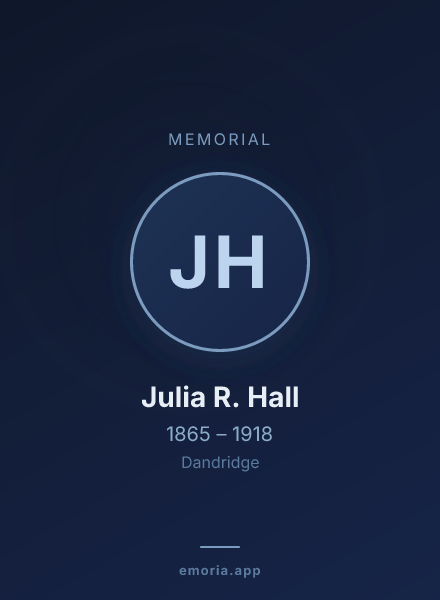 Memorial portrait of Julia R. Hall