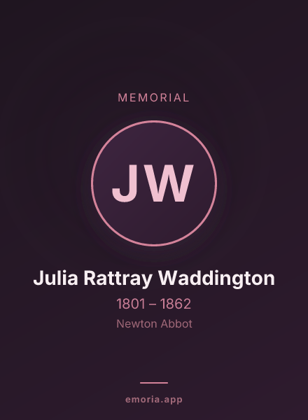 Memorial portrait of Julia Rattray Waddington