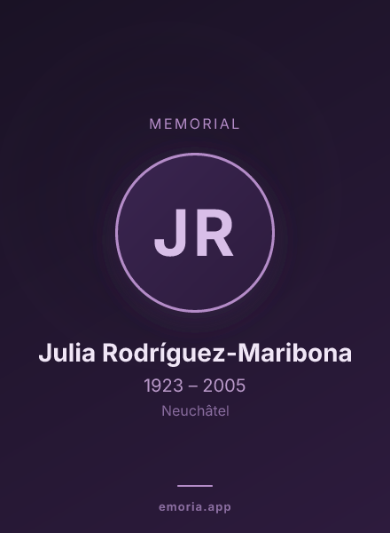 Memorial portrait of Julia Rodríguez-Maribona
