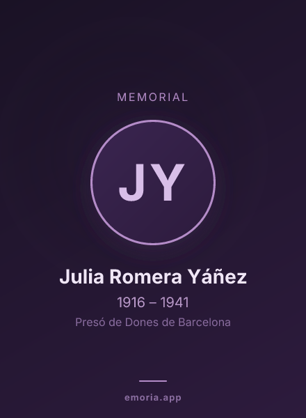 Memorial portrait of Julia Romera Yáñez