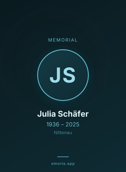 Memorial portrait of Julia Schäfer