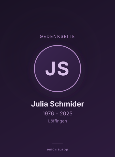 Gedenkportrait von Julia Schmider