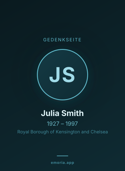 Gedenkportrait von Julia Smith