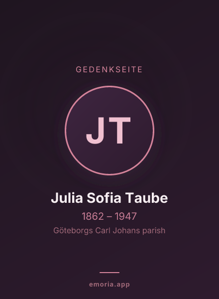 Gedenkportrait von Julia Sofia Taube