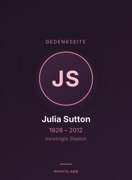 Gedenkportrait von Julia Sutton