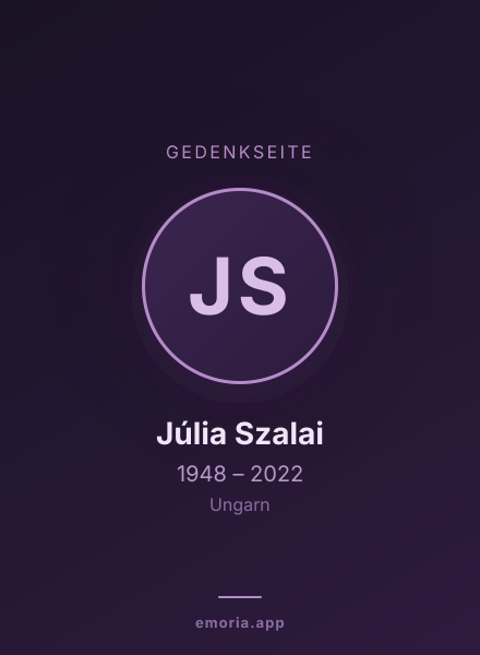 Gedenkportrait von Júlia Szalai