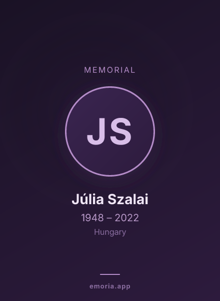 Memorial portrait of Júlia Szalai
