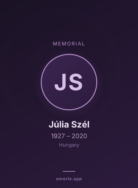 Memorial portrait of Júlia Szél