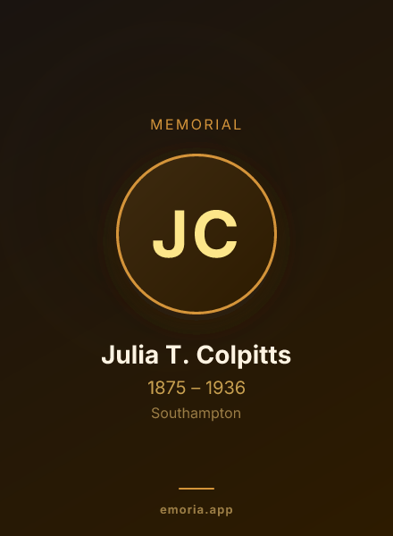 Memorial portrait of Julia T. Colpitts