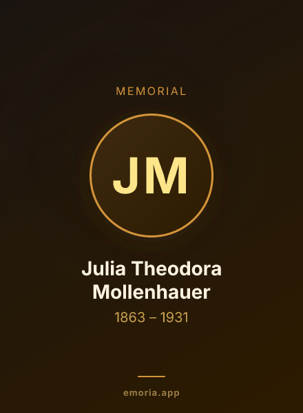 Memorial portrait of Julia Theodora Mollenhauer