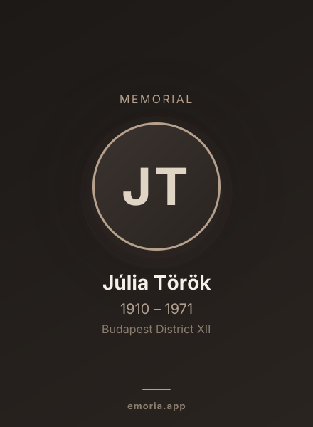 Memorial portrait of Júlia Török